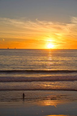 Sunset at Rincon beach in the Santa Barbara channel