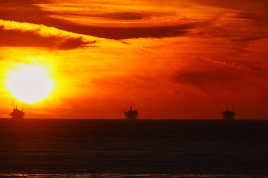 Sunset at Rincon Beach in California