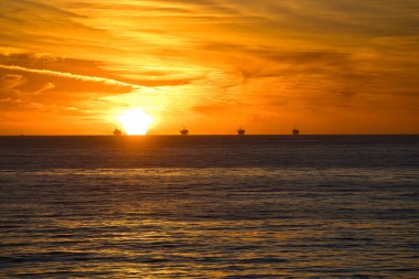 Sunset at Rincon Beach in California