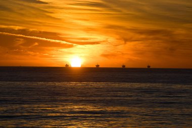 Sunset at Rincon Beach in California