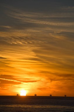 Sunset at Rincon Beach in California