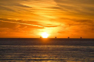 Sunset at Rincon Beach in California