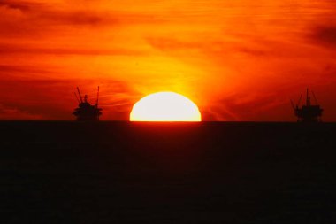 Sunset at Rincon Beach in California