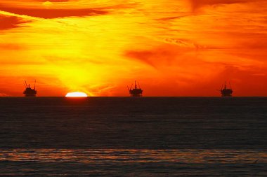 Sunset at Rincon Beach in California