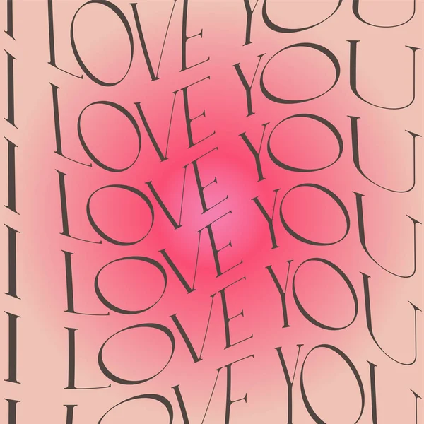 Love You Happy Valentine Day Greeting Card Gradient Colors Hearts — Stockvektor