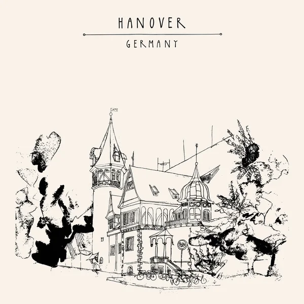 Staré Město Hanover Německo Umělecká Pohlednice Evropě Krásná Historická Secesní — Stockový vektor