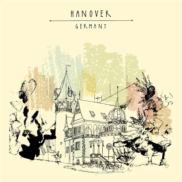 Staré Město Hanover Německo Umělecká Pohlednice Evropě Krásná Historická Secesní — Stockový vektor
