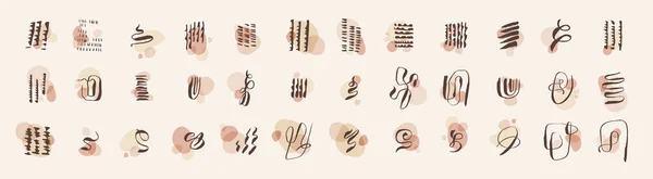 Stijlvolle Artistieke Hand Getekend Texturen Symbolen Tekens Pictogrammen Mini Composities — Stockvector