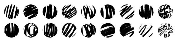 Handgetekende Artistieke Texturen Grungy Social Media Iconen Collectie Handgetekende Textuur — Stockvector