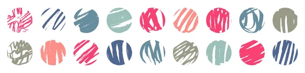 手描きの芸術的なテクスチャのセット Grungyソーシャルメディアのアイコンのコレクション 手描きのテクスチャデザイン要素 ソーシャルメディアのためのハイライトカバー マーカー インク スクロール スケッチ ドローイング — ストックベクタ