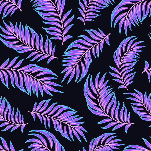 Tropical Summer Seamless Pattern Fluorescent Digital Paper Summertime Palm Tree — Stock Vector