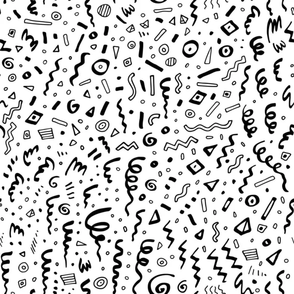 Party confetti hand drawn doodle seamless pattern Stock Vector by ©babayuka  159078340