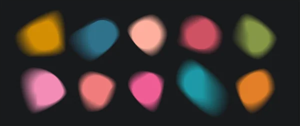 Abstrakt Gedeckte Farbpalettenelemente Gesetzt Sammlung Farbenfroher Verlaufsübergänge Weiche Flüssigkeit Verschwommen — Stockvektor