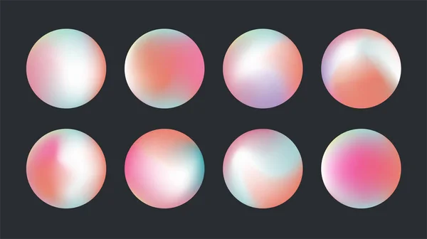 stock vector Gradient circles. Trendy modern vivid color set for website, UI and UX design, social media templates. Round holographic gradient buttons pack. Soft futuristic vibrant buttons, highlight covers