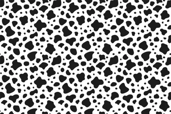 Vector Cow Seamless Pattern Black White Animal Skin Texture Background — Stock Vector