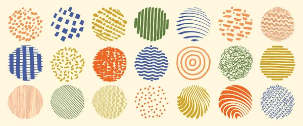 Hand Drawn Patterns Set Abstract Line Patterns Modern Icons Texture — Stock Vector