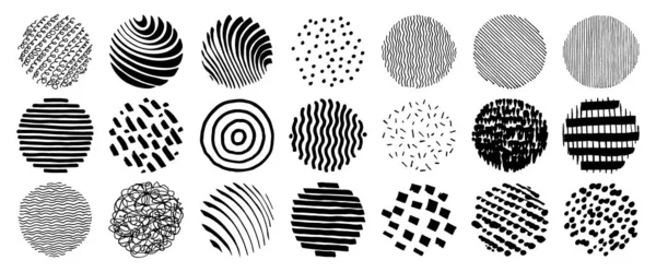Hand Drawn Patterns Set Abstract Line Patterns Modern Icons Texture — Stock Vector