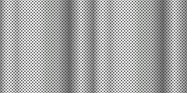 Paslanmaz çelik, dikişsiz desen. Delikli delikleri olan gerçekçi metal ağ. Parlak parlak krom endüstriyel yüzey deseni tekrar ediyor. Sonsuz cilalanmış alüminyum fayans arkaplanı