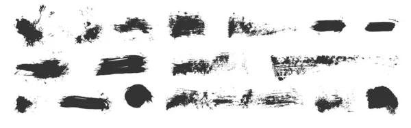 Fard Maquiller Vecteur Mascara Coups Ensemble Texture Peinture Noire Grungy — Image vectorielle