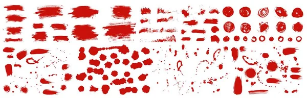 抽象的矢量粘性手绘红血质 液体油漆 手绘血腥元素 病媒清除孤立的地方 朋克风格的飞溅 祈祷滴滴纹理 — 图库矢量图片
