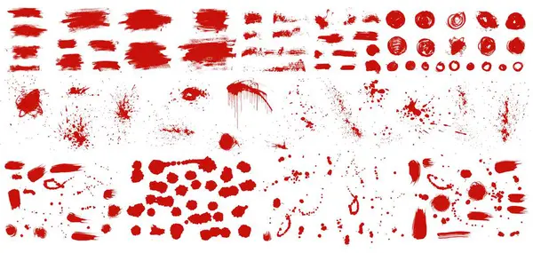 Набор Векторных Брызг Крови Текстур Всплески Красного Пятна Крови Фоне — стоковый вектор