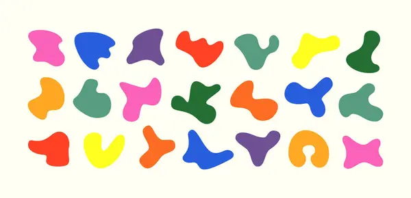 Playful Vector Kids Collage Summer Elements Cutout Matisse Inspired Blob — Stock Vector