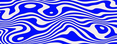Mavi dalga arka planı. Soyut su dalgalanması dokusu. Vector psychedelic dalgalı çizgi deseni. Denizcilik temalı Retro Trippy Donanma Çizimi. Yaz mevsimi mavi funky sıvı girdap arkaplan. Sütlü yoğurt.