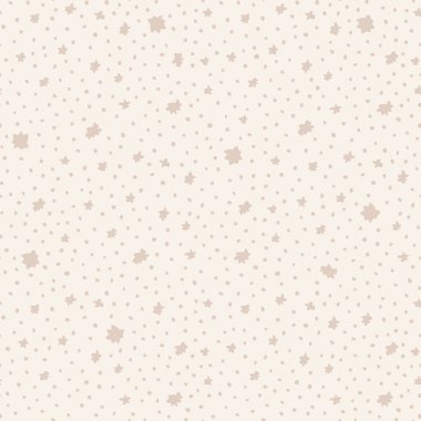 Çocuksu, minik yıldızlar, kusursuz bir yol izlerler. Sevimli basit bebek bongası. Tarafsız renklerde kayan küçük yıldızlarla arka planı tekrarla. Açık bej düzensiz iz. Ditsy kız gibi fırlatılmış yüzey tasarımı