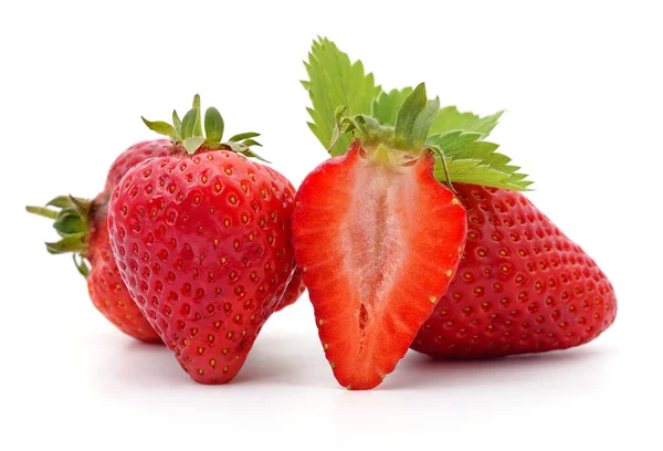Große Frische Erdbeere Isoliert Auf Weißem Hintergrund — Stockfoto