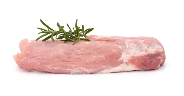 Vlees Met Rozemarijn Geïsoleerd Een Witte Achtergrond — Stockfoto