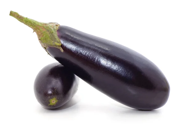 Two Blue Eggplants Isolated White Background — Stock Photo, Image