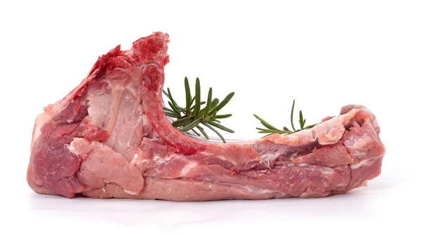 Rauw Vlees Ribben Geïsoleerd Een Witte Achtergrond — Stockfoto