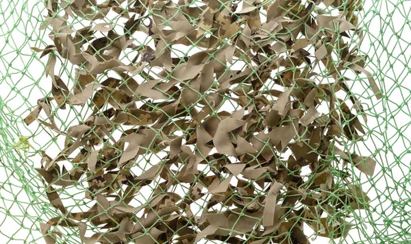 Kamouflage Stretch Nätet Isolerad Vit Bakgrund — Stockfoto