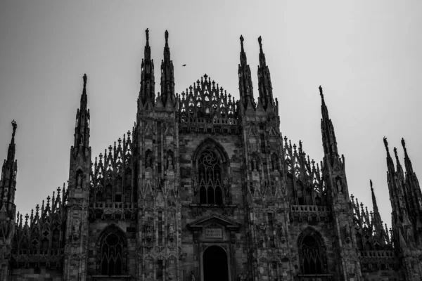 Milão Itália Catedral Milão Duomo Com Ninguém Skyline Nenhum Lugar — Fotografia de Stock