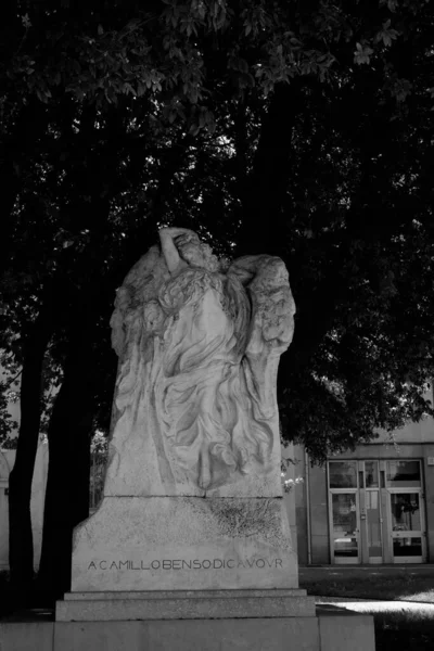 Estátuas Bergamo Monumentos Históricos Centro Bergamo Bassa — Fotografia de Stock