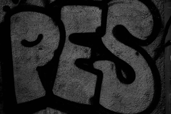 Граффити Фрески Черно Белом Цвете Бергамо — стоковое фото