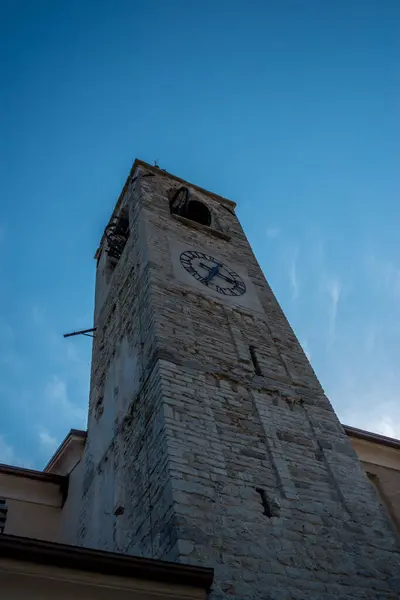 Brescia Menara Lonceng Gereja Dalam Hitam Dan Putih — Stok Foto