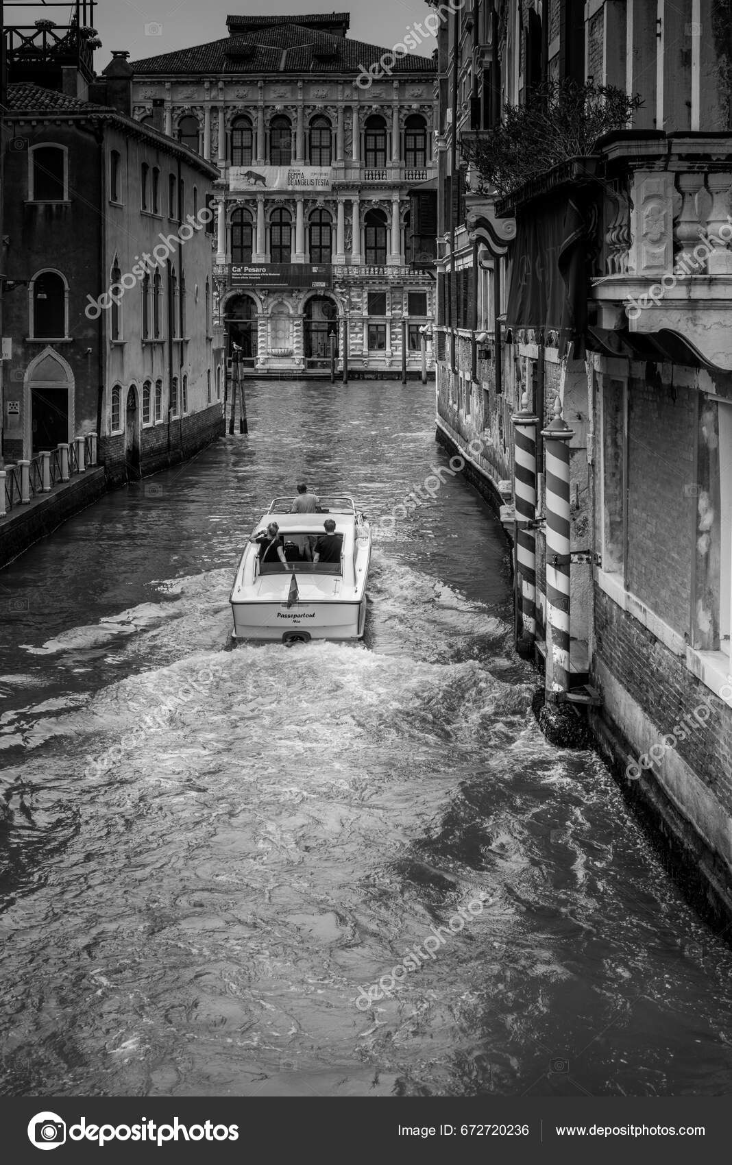 Venezia Italy August 2023 View Boats Canal Grande Downtown Venice