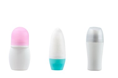 Beyaz arka planda izole edilmiş deodorant sarın. Markasız deodorant