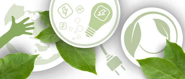 Ecology Environment Background Energy Saving Development Saving Electricity Concept Green — Foto de Stock