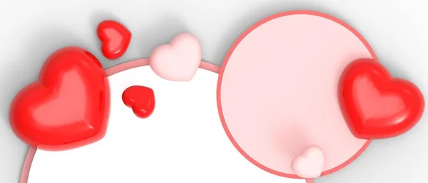 Aşkın Romantik Unsurları Için Arka Planda Sevgililer Günü Promosyon Balonu — Stok fotoğraf