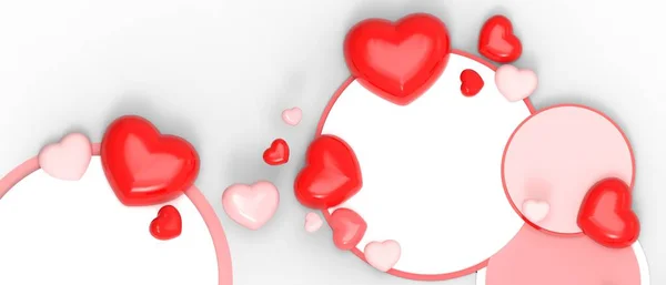 Valentine Day Promotion Sale Background Heart Balloon Anniversary Love Product — Stok fotoğraf