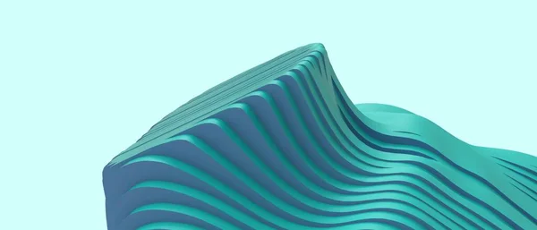 Futuristic Curve Wave Mountain Paper Cut 디지털 아트를 루에서 성공을 — 스톡 사진