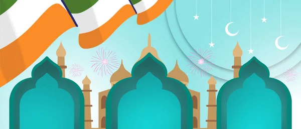 Conceito Portão Vitória Celebrações Dia Independência Índia Fundo Verde Portal — Fotografia de Stock