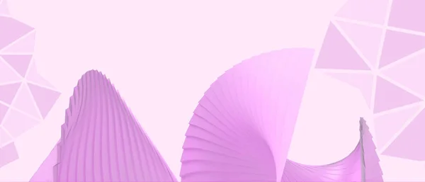 3D幾何学的形状抽象的な背景 ピンクの背景にビジネスアイデアやパッケージパターンデザイン コピースペース バナー ウェブサイト Dレンダリング — ストック写真