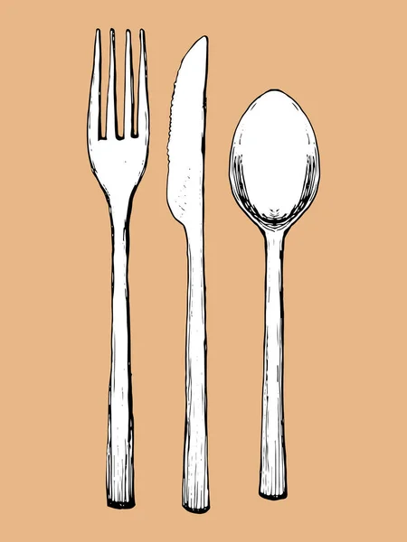 Handgezeichnete Illustration Von Küchengeräten Vektor Federzeichnung — Stockvektor