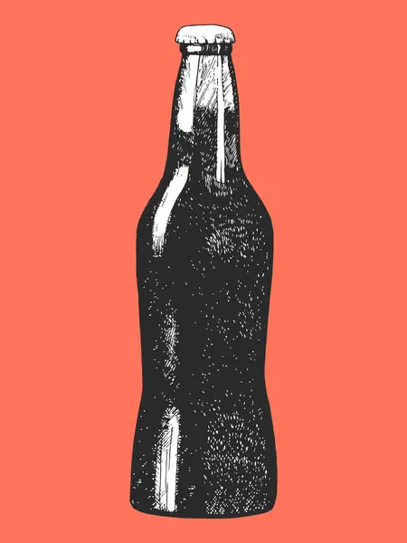 Handgezeichnete Illustration Der Soft Drink Flasche Vektor Federzeichnung — Stockvektor