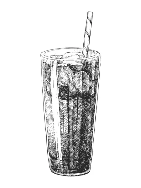 Мальована Вручну Ілюстрація Soft Drink Вектор Малюнок Чорнила — стоковий вектор
