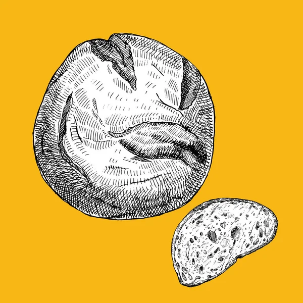 Ręcznie Rysowane Ilustracja Chleba Stylu Vintage Wektor — Wektor stockowy