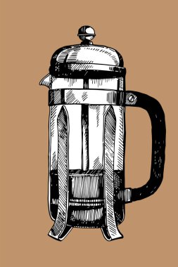 Elle çizilmiş kroki, vektör çizim Fransızca basın 